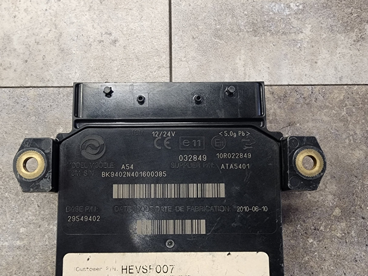 Allison, TCM Part # 29549402, Model No. A54, e11, 10R022849, Supplier P/N # ATA5401