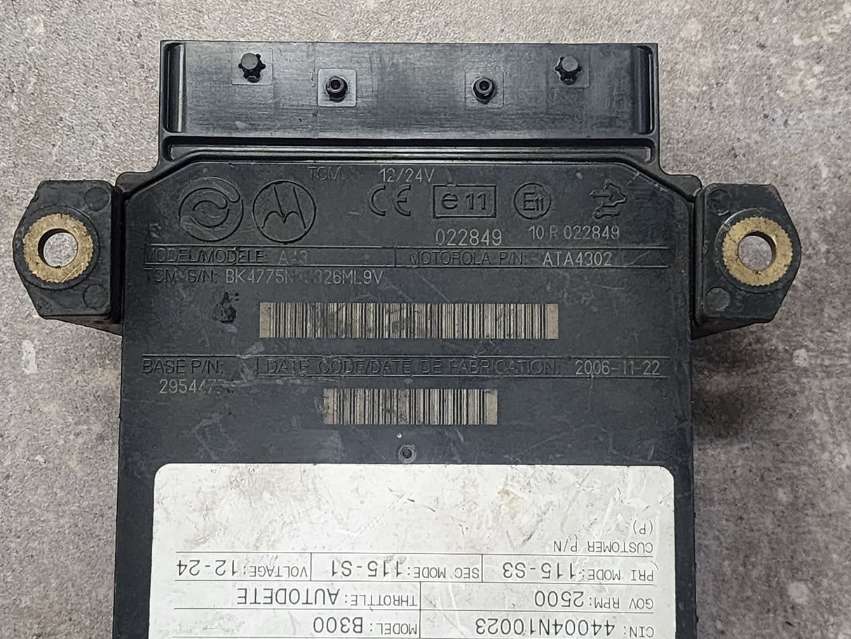 Allison B300, TCM Part # 29544775, Model No. A43, e11, 10R022849