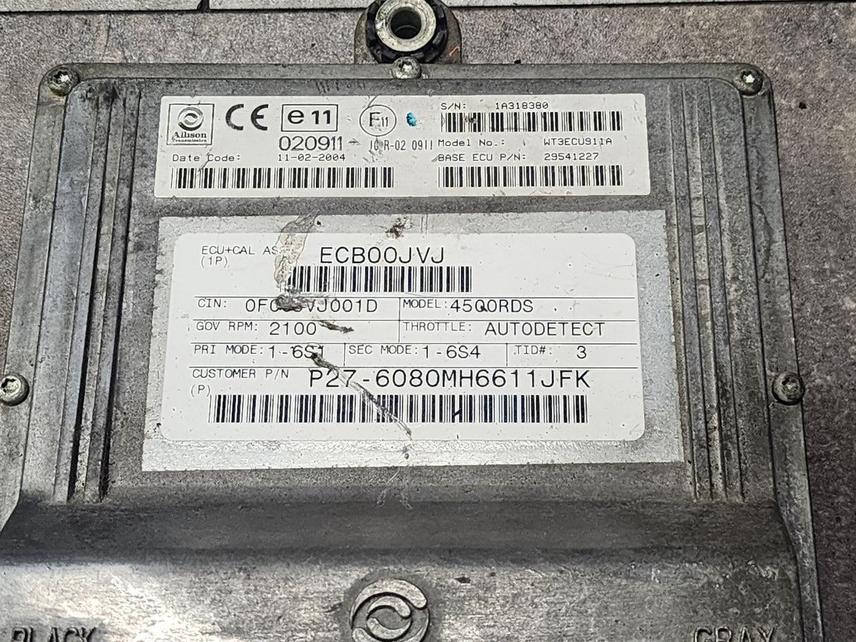 Allison 4500RDS, ECM Part # 29543300, Base ECU P/N 29541227