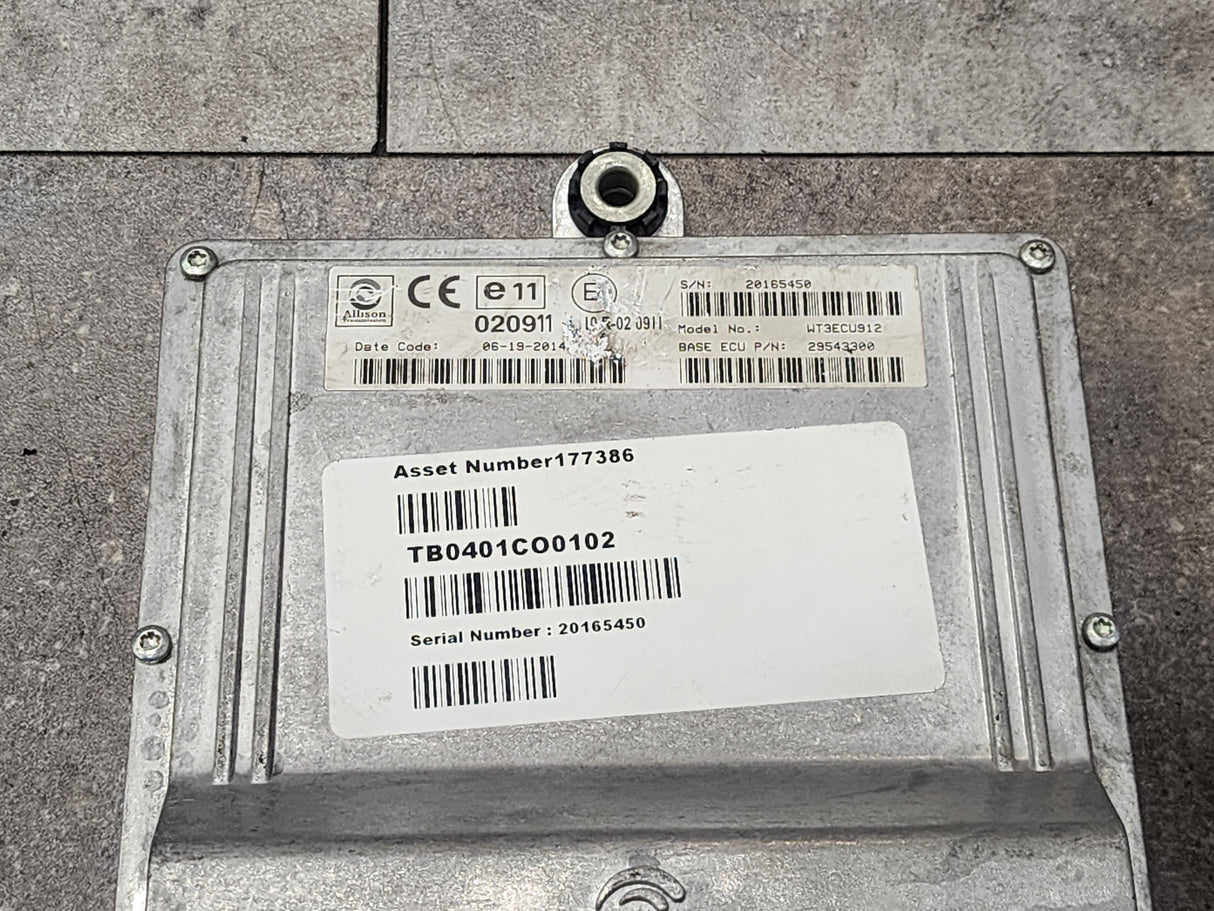 2014 Allison TCM BASE ECU P/N 29543300, E11, Model No. WT3CU912