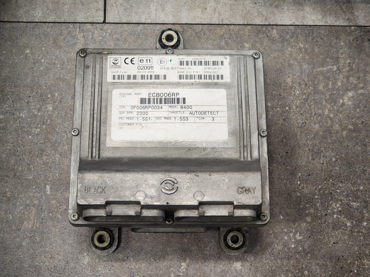 B400 Allison TCM Part # 29541227, Model No. WT3ECU911A, e11, 020911, 10R02