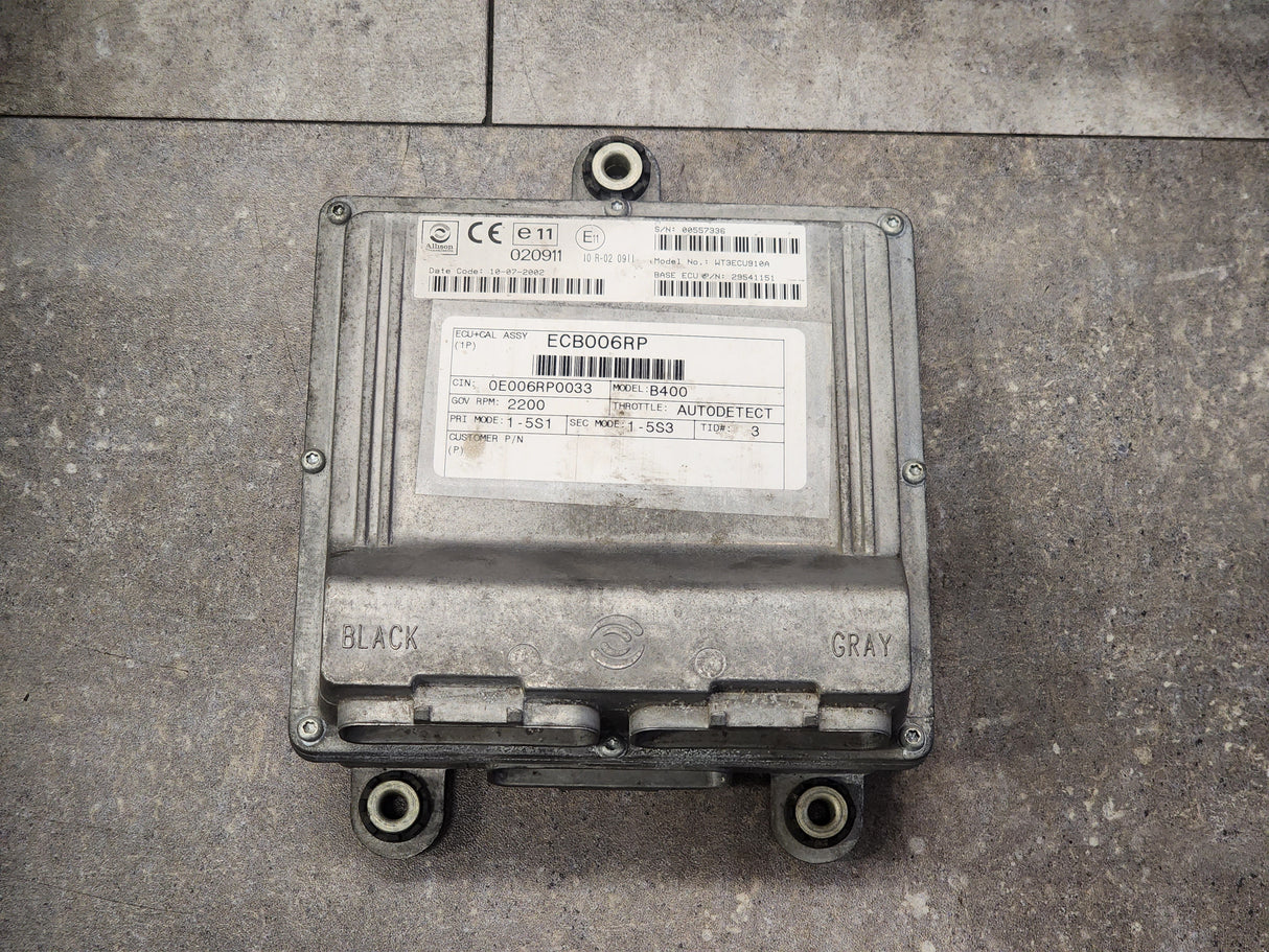 B400 Allison TCM Part # 29541151, Model No. WT3ECU910A, e11, 020911, 10R02 0911