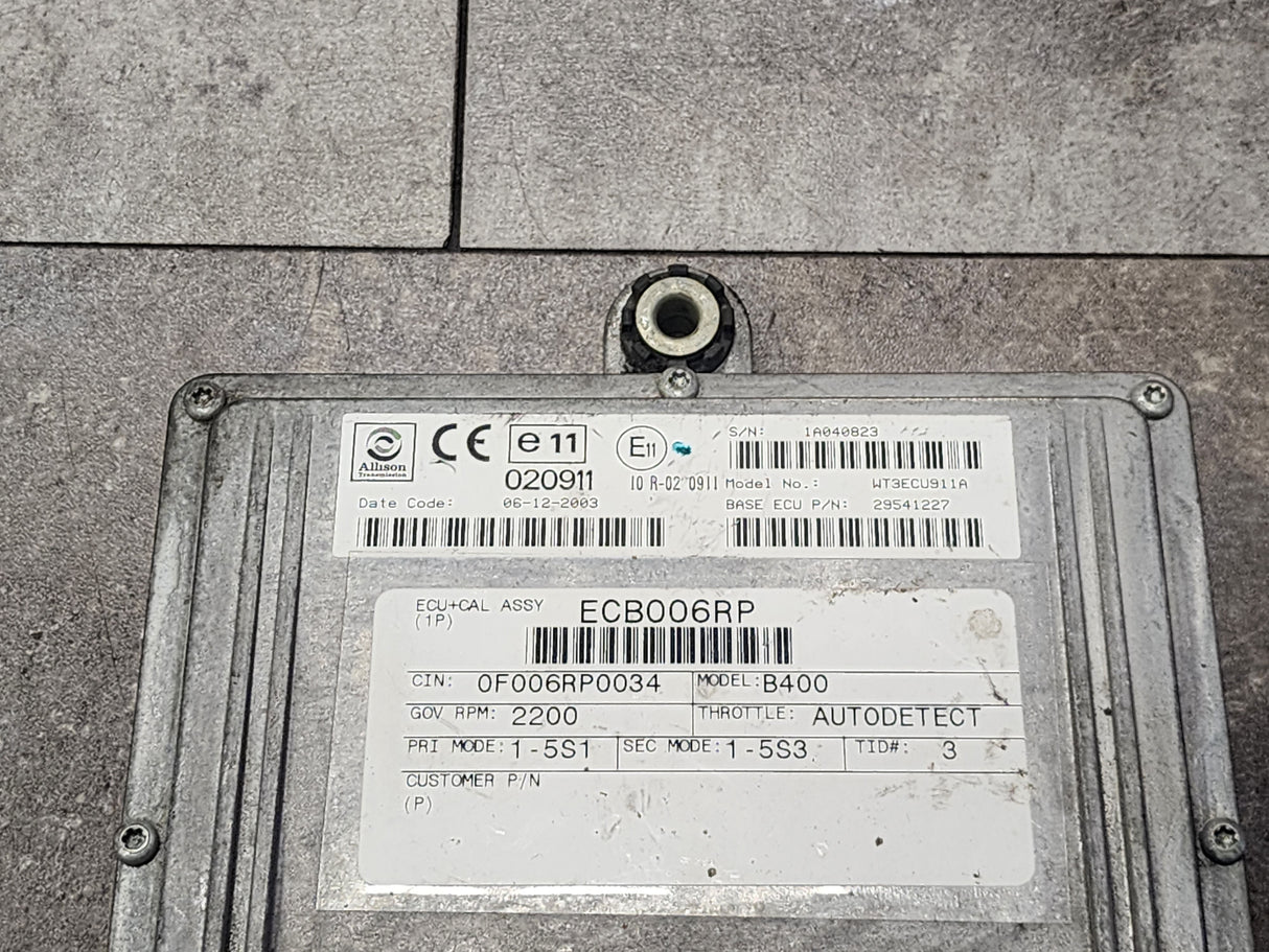 B400 Allison TCM Part # 29541227, Model No. WT3ECU011A,