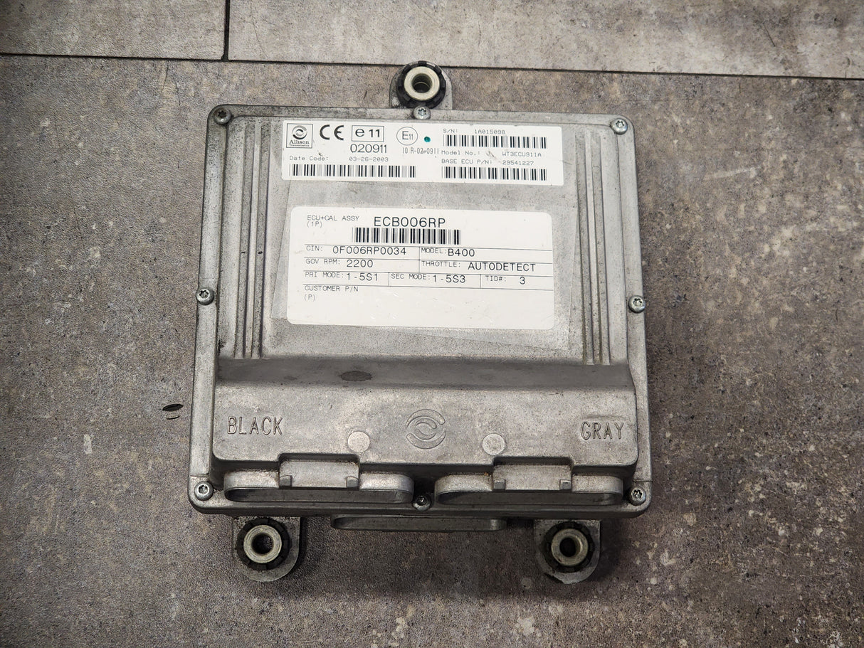 B400 Allison TCM Part # 29541227, Model No. WT3ECU911A, e11, 020911