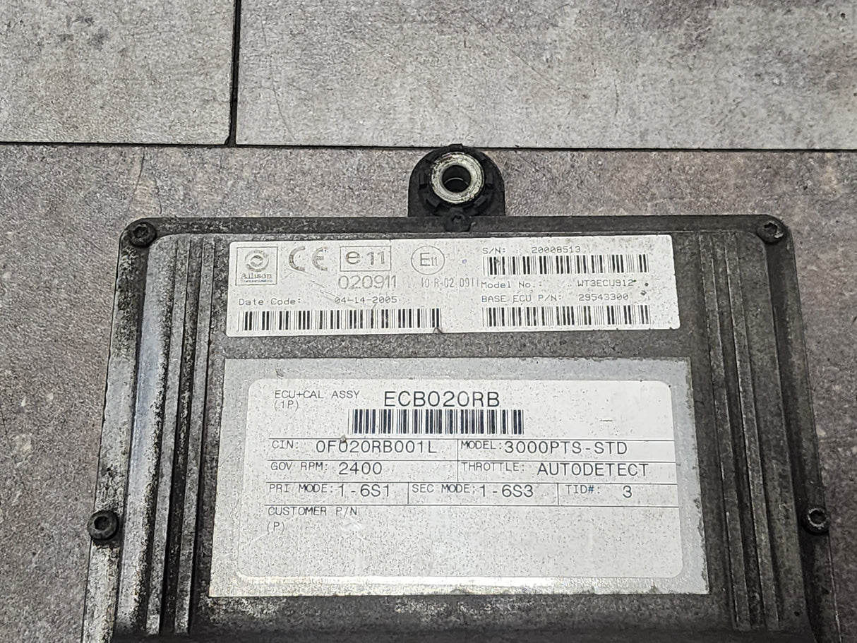 3000PTS-STD Allison TCM Part # 29543300, Model No. WT3ECU912