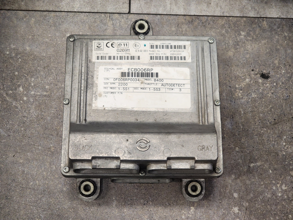 B400 Allison, TCM Part # 29541227, Model No. WT3ECU907, e11, 020911