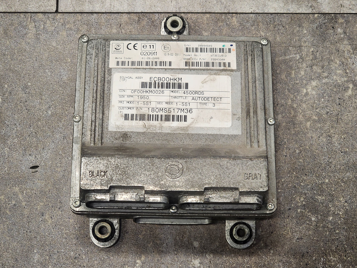 2006 Allison 4500RDS TCM Part # 29543300, Model No WT3ECU912