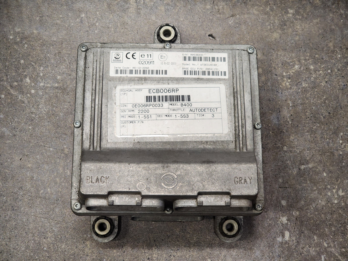 2002 Allison B400 TCM Part # 29541151, Model No WT3ECU910A