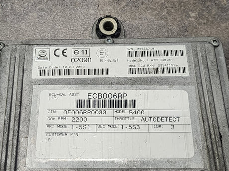 2002 Allison B400 TCM Part # 29541151, Model No WT3ECU910A