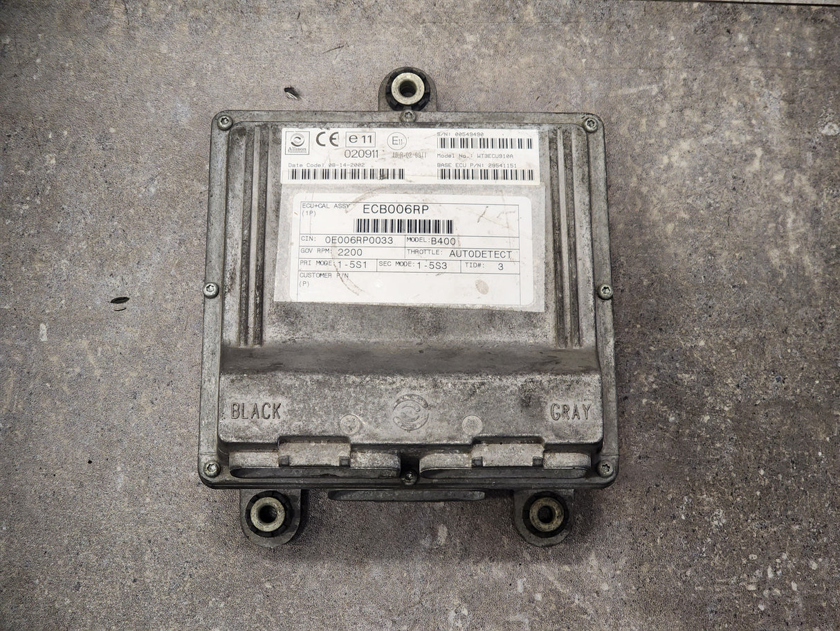 Allison B400 TCM Part # 29541151, e11, 020911, Model No. WT3ECU910A