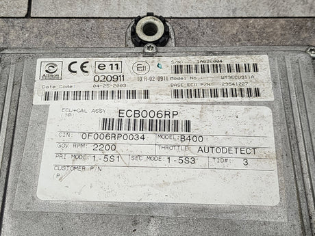 Allison B400 TCM Part # 29541227, e11, 020911, Model No. WT3ECU911A