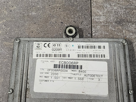 Allison B400 TCM Part # 29541227, e11, 020911, Model No. WT3ECU911A