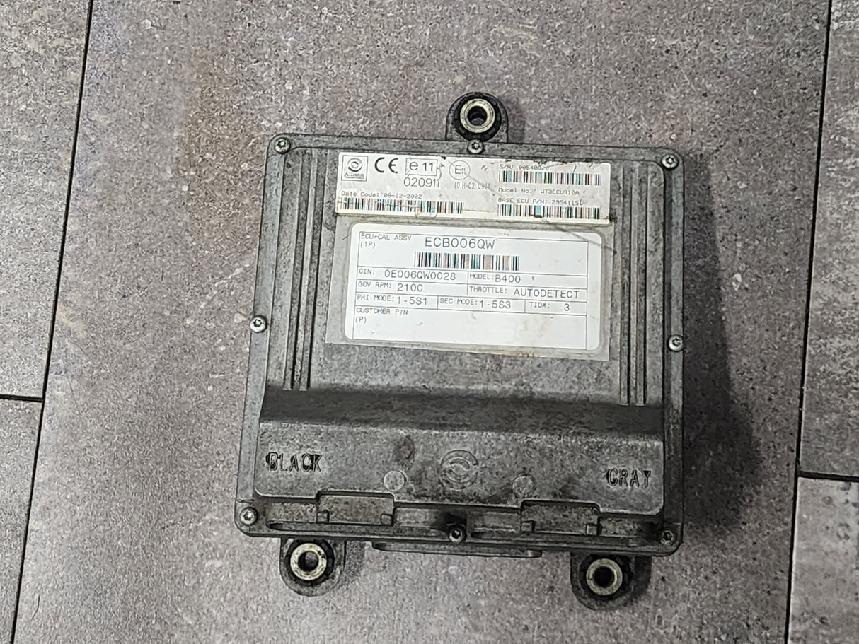 Allison B400TCM Part # 29541151, e11, 020911, Model No. WT3ECU910A