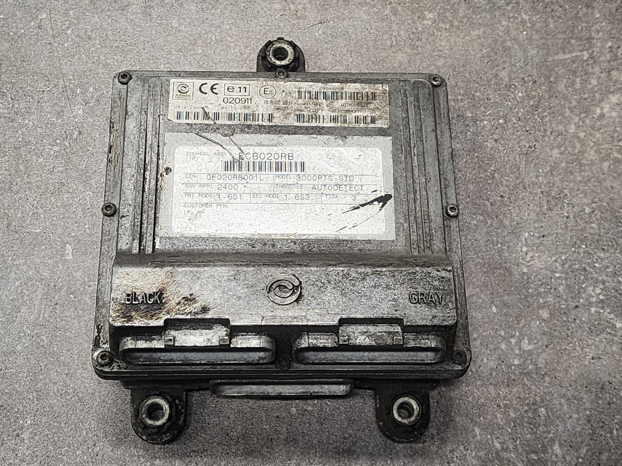 Allison 3000PTS-STD TCM Part # 29543300, e11, 020911, Model No. WT3ECU312