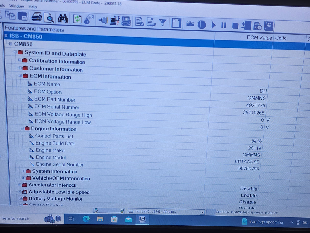 Cummins ISB ECM Part # 4921776 For Sale, EGR Model, CM850