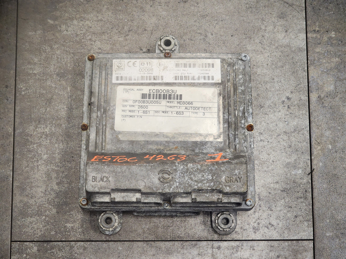 2006 Allison MD3066 TCM Part # 29543300, e11, 020911, Model No. WT3ECU912