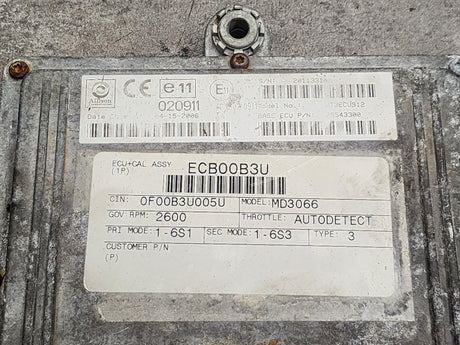 2006 Allison MD3066 TCM Part # 29543300, e11, 020911, Model No. WT3ECU912