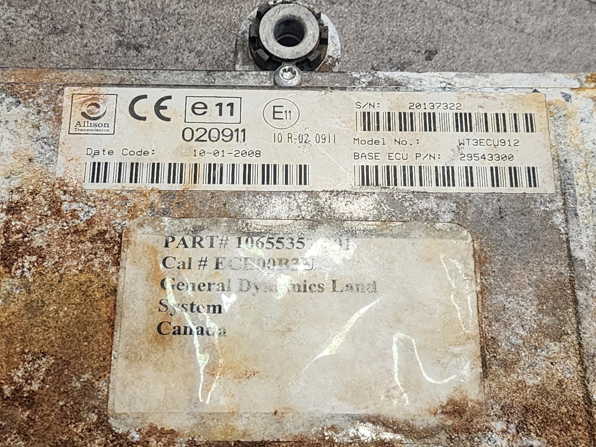 2008 Allison TCM Part # 29543300, e11, 020911