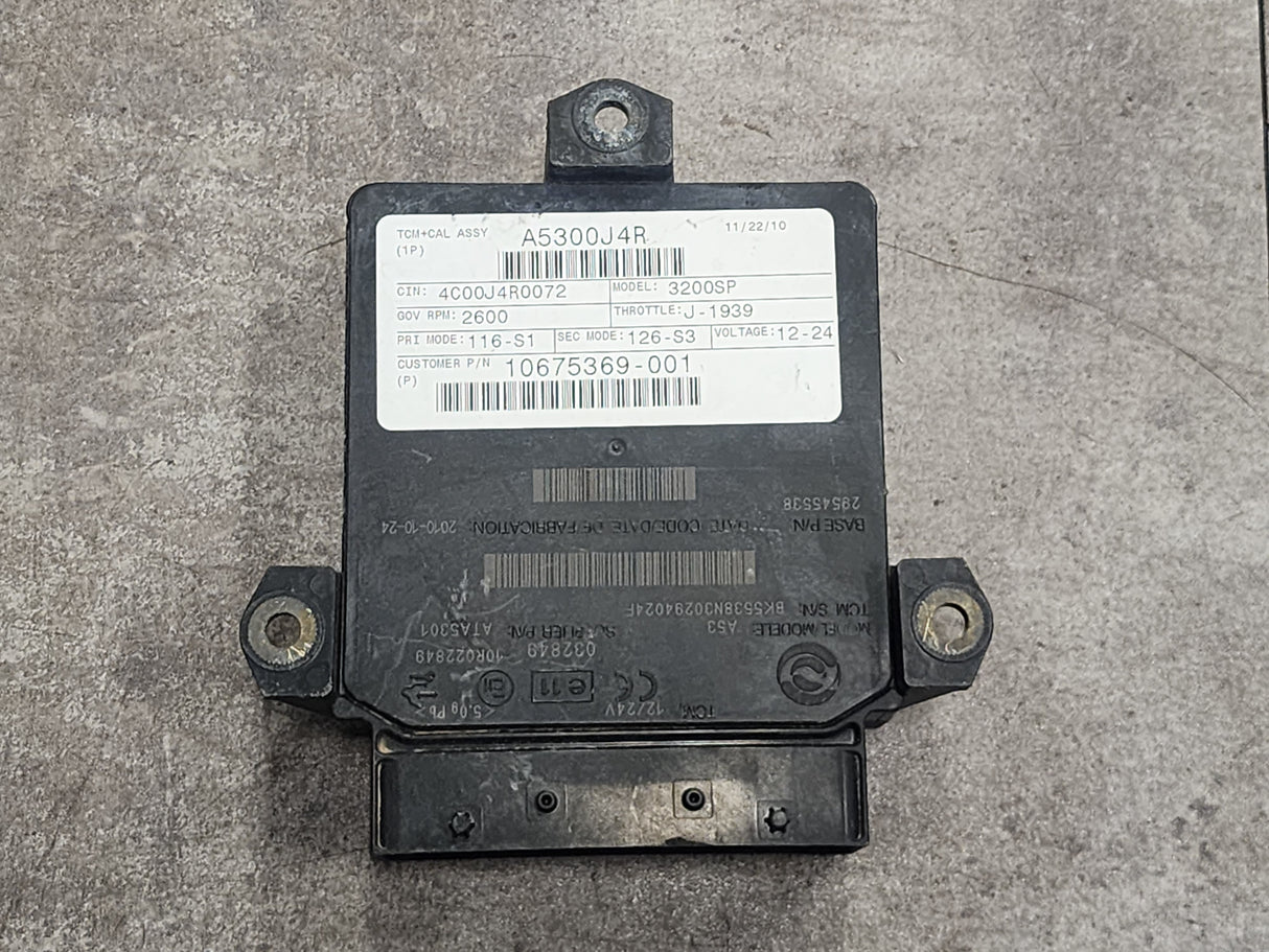 Allison 3200SP TCM Part # 29545538, e11, 10R022849, 032849, Model: A53, Supplier P/N ATA5301