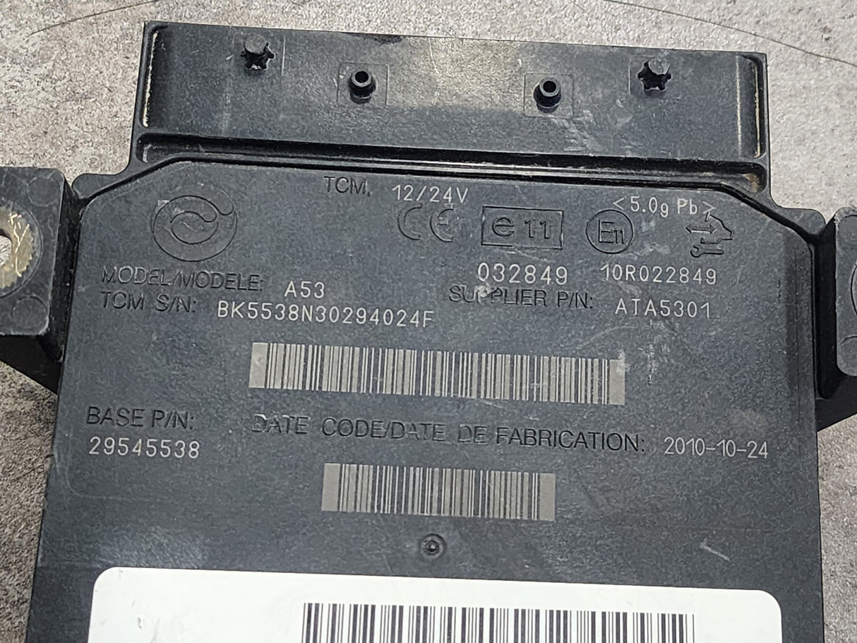 Allison 3200SP TCM Part # 29545538, e11, 10R022849, 032849, Model: A53, Supplier P/N ATA5301