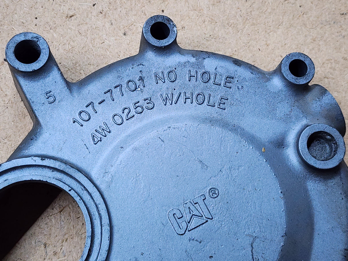 Caterpillar 3116 Water Pump Cover Part # 107-7701, 4W 0253