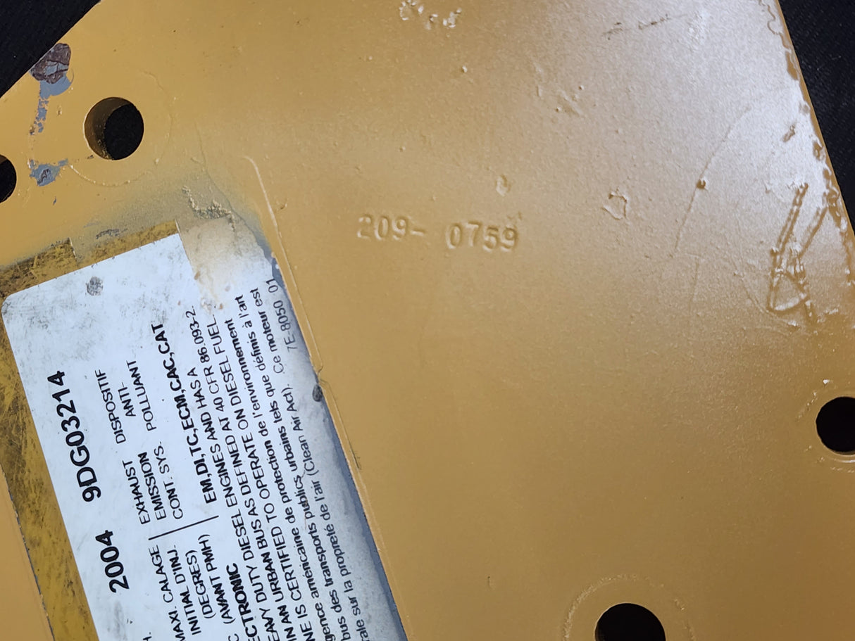 2004 Caterpillar C9 Timing Cover Plate 209-0759 For Sale