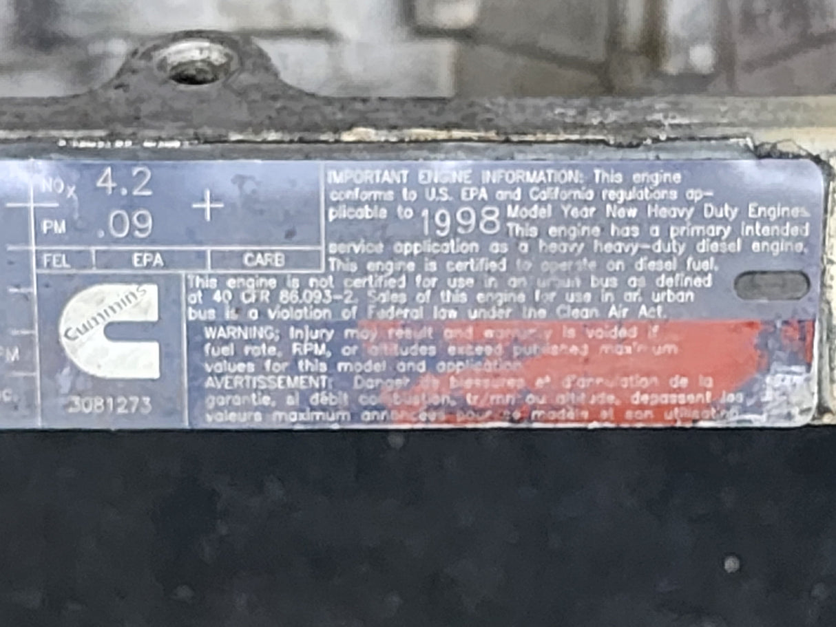 1998 Cummins M11-330 Valve Cover Spacer 3081273 For Sale