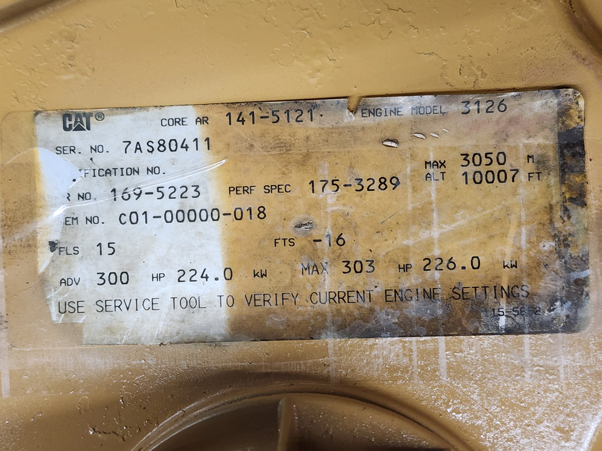 1998 Caterpillar 3126 7.2L Valve Cover 141-8284 For Sale