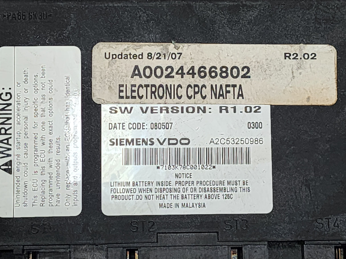 Freightliner Cascadia Body Control Module Part # A 002 446 68 02