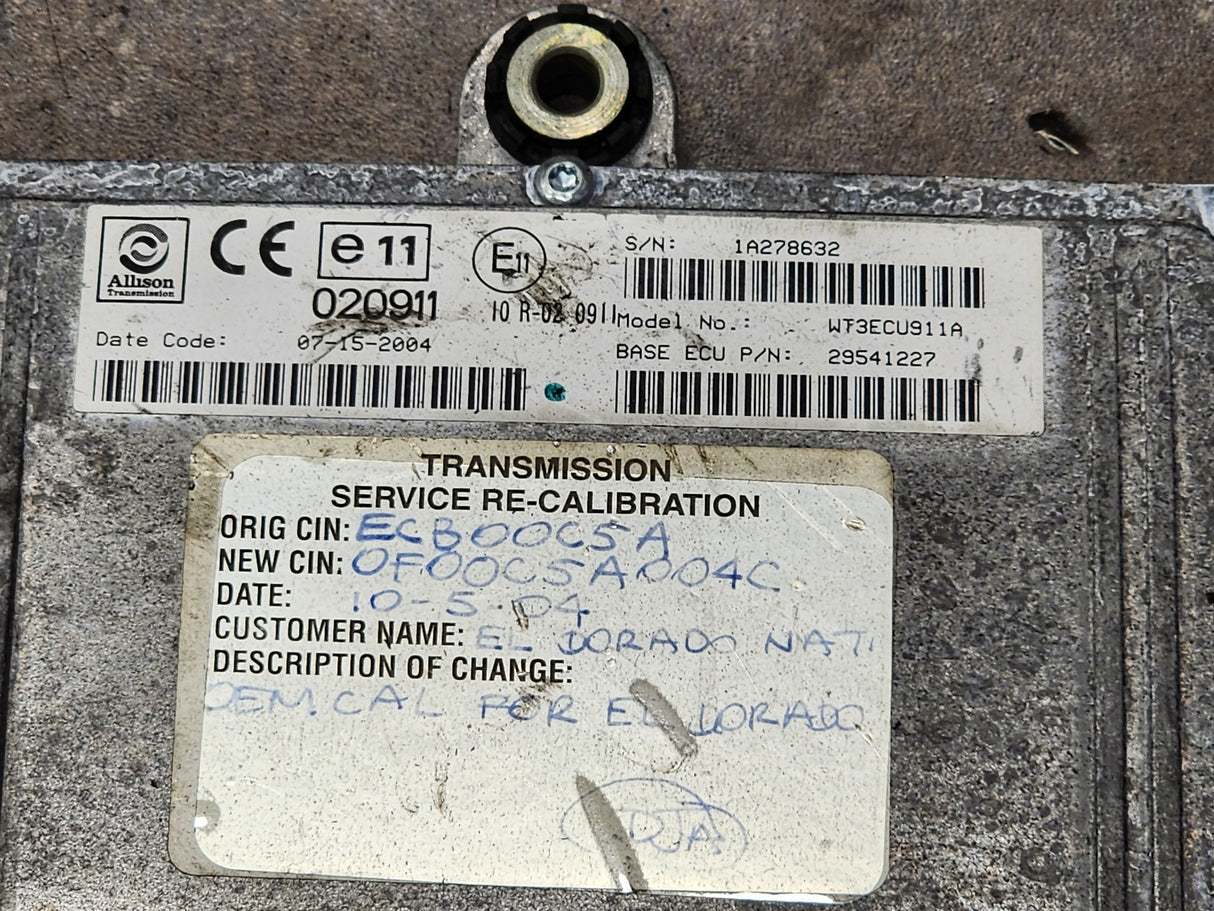 2004 Allison TCM Part # 29541227 For Sale, e11, 020911, 10R-020911