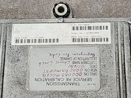 2000 Allison TCM Part # 29537291 For Sale, Model No. WT3ECU909