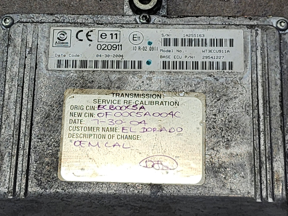 2004 Allison TCM Part # 29541227 For Sale, e11, 020911, 10R-020911