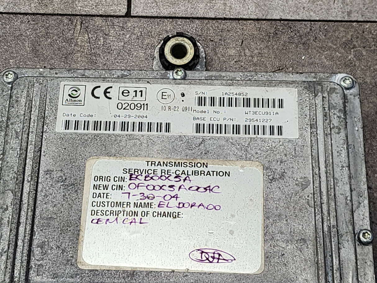 2004 Allison TCM Part # 29541227 For Sale, e11, 020911, 10R-020911