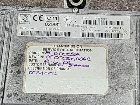 2004 Allison TCM Part # 29541227 For Sale, e11, 020911, 10R-020911