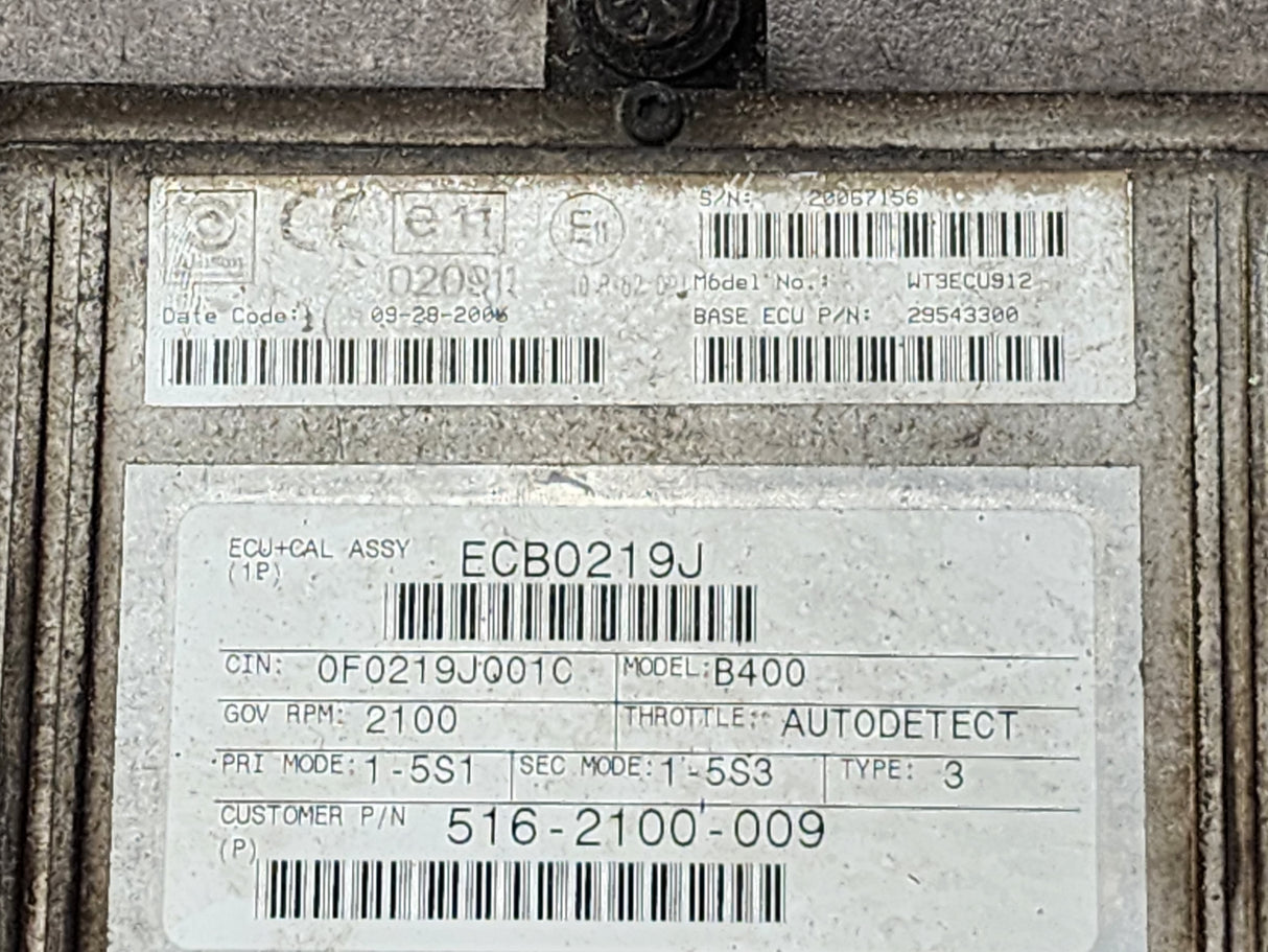 Allison B400 TCM Part # 29543300 For Sale, e11, 020911, 10R-020911