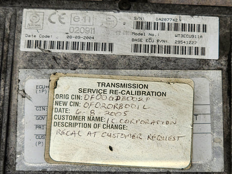 2004 Allison TCM Part # 29541227 For Sale, e11, 020911, 10R-020911