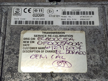 2004 Allison TCM Part # 29541227 For Sale, e11, 020911, 10R-020911
