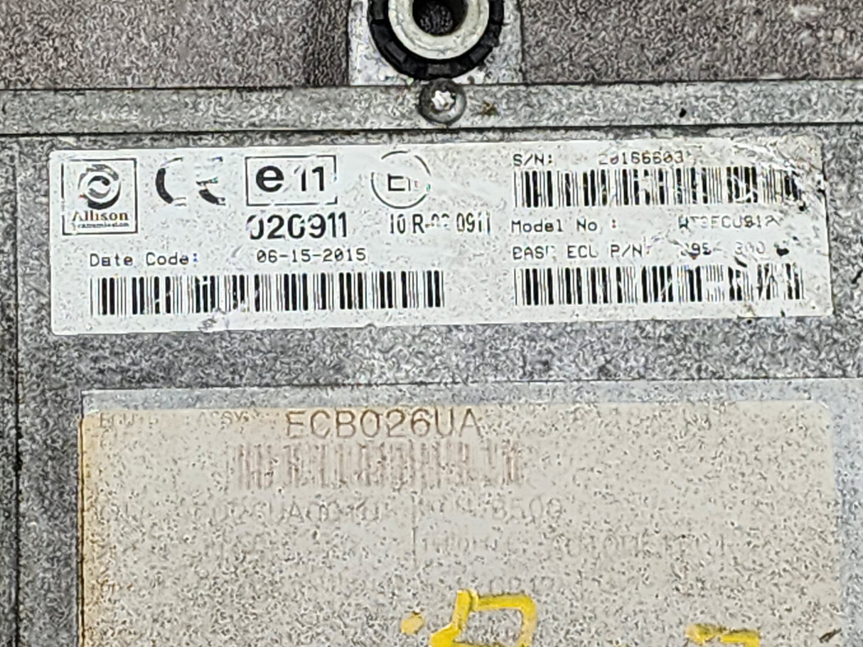 2015 Allison B500 TCM Part # 29543300 For Sale, e11, 020911, 10R-020911