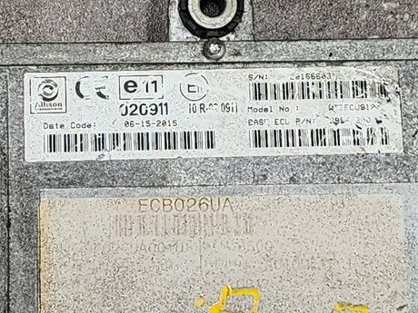 2015 Allison B500 TCM Part # 29543300 For Sale, e11, 020911, 10R-020911
