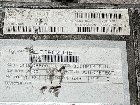 2005 Allison 3000PTS-STD TCM Part # 29543300 For Sale, e11, 020911, 10R-020911