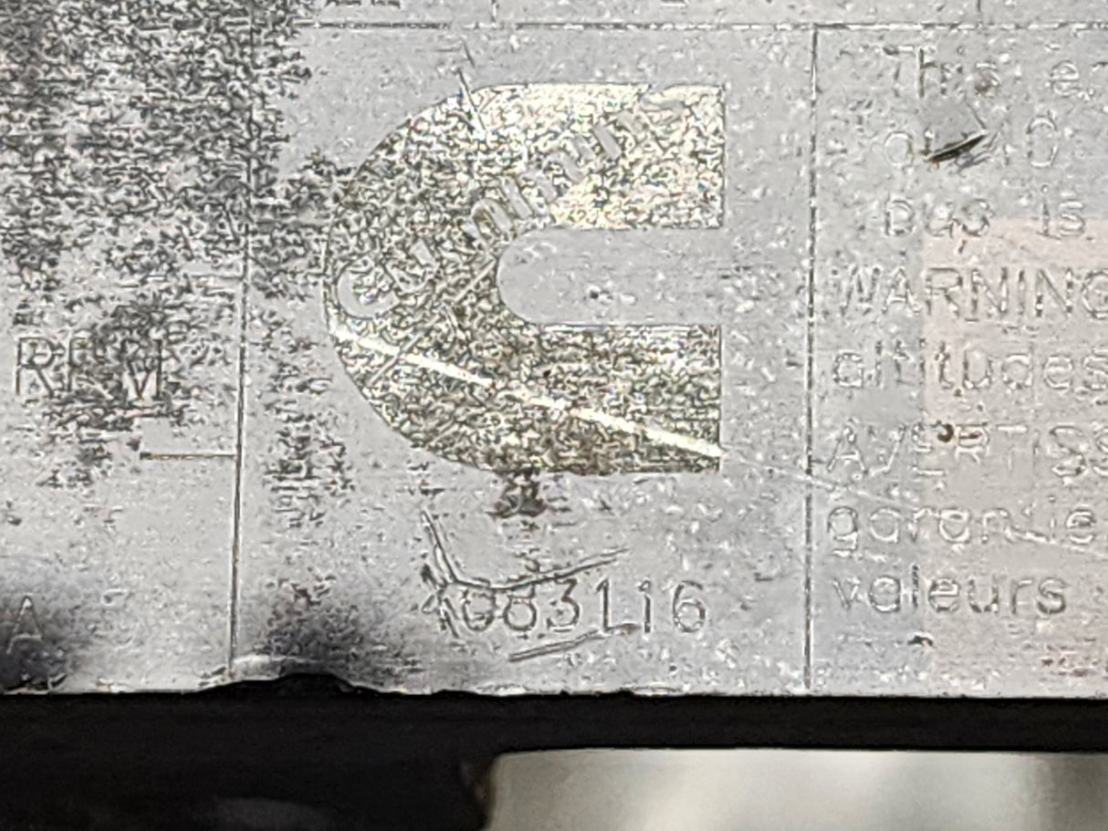 2004 Cummins ISM 320V Diesel Engine Rocker Arm Housing with Front Lifting Bracket, EGR Valve & Air Intake Manifold