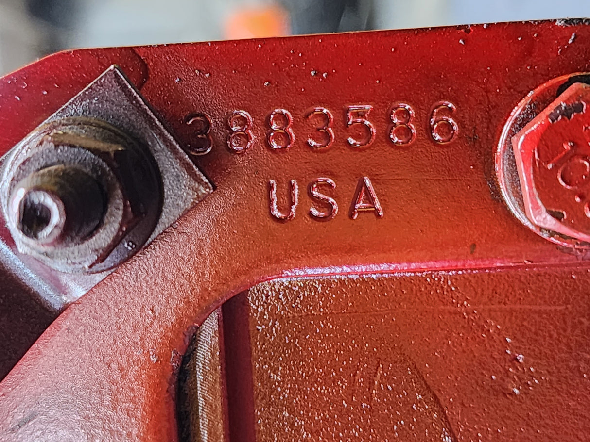 2008 Cummins ISM 410 Diesel Engine Rocker Arm Housing with Front Lifting Bracket, EGR Valve, Air Intake Manifold & Wire Harness