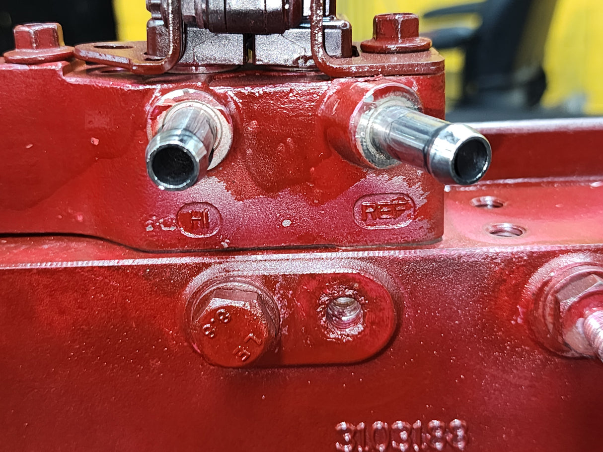 2008 Cummins ISM 410 Diesel Engine Rocker Arm Housing with Front Lifting Bracket, EGR Valve, Air Intake Manifold & Wire Harness