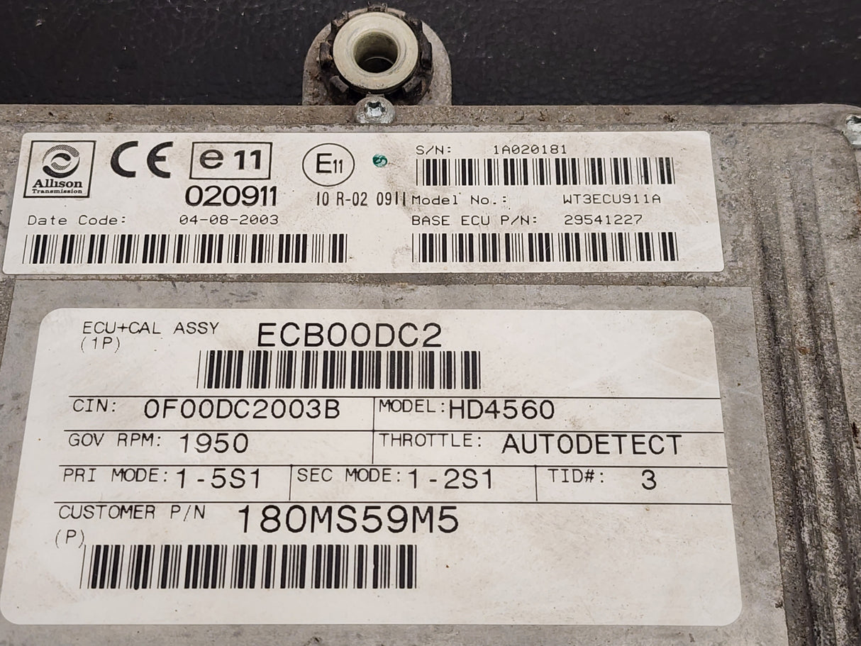 2004 Allison TCM Part # 29541227 For Sale, e11, 020911, 10R-020911