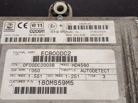 2004 Allison TCM Part # 29541227 For Sale, e11, 020911, 10R-020911