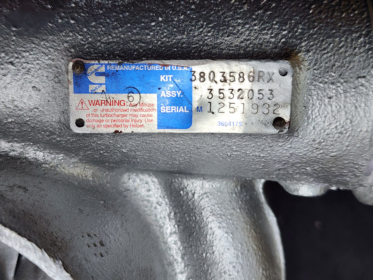 Holset Cummins L10 Turbocharger For Sale Assy # 3532053