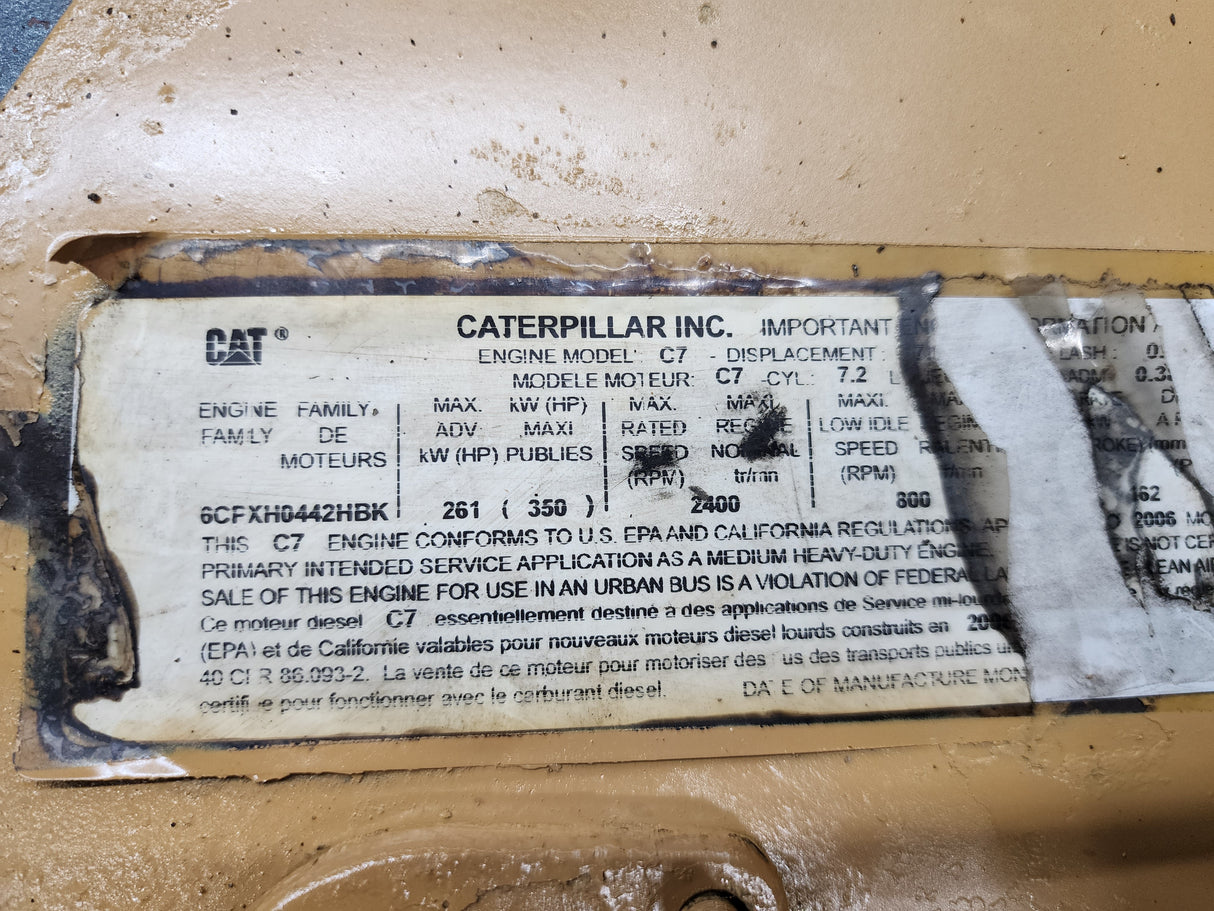 2006 Caterpillar C7 Timing Cover Plate 7E-8050 01 For Sale