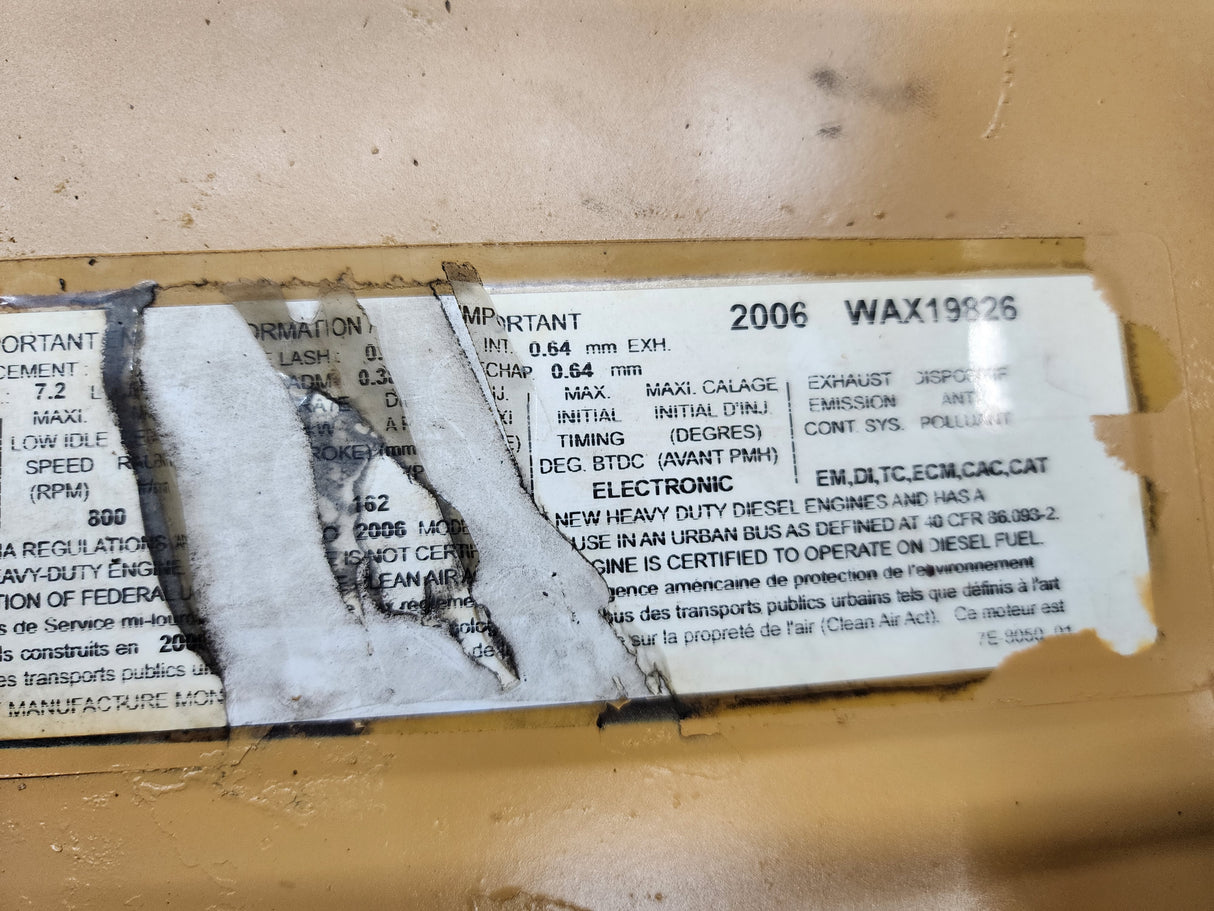 2006 Caterpillar C7 Timing Cover Plate 7E-8050 01 For Sale