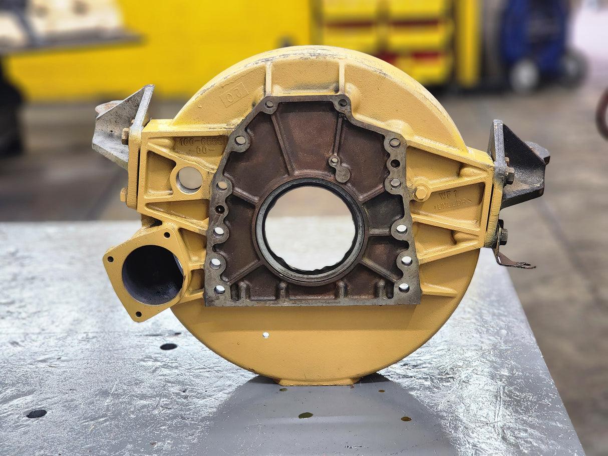 Caterpillar 3126 Flywheel Housing 100-6553-00- With Mounting Brackets For Sale
