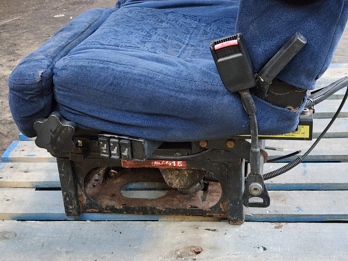 Bostrom T915 Freightliner Cascadia Blue Cloth Air Ride Seat with Mounting Plate For Sale